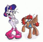  2016 alternate_species anthro blue_eyes boots brown_fur brown_wings chipmunk clothing equine feathered_wings feathers feral footwear friendship_is_magic fur hair haloessence horn mammal my_little_pony open_mouth purple_fur purple_hair red_hair rodent sally_acorn simple_background sonic_(series) twilight_sparkle_(mlp) unicorn_horn vest white_background winged_unicorn wings 