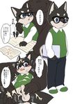  age_difference anthro balls blush bottomless canine clothed clothing cub cum cum_covered cum_drip cum_on_clothing cum_string dialogue dog dripping duo erection eyewear faceless_male flat_colors fully_clothed glasses handjob homework japanese_text legwear male male/male mammal manmosu_marimo messy multiple_images partially_retracted_foreskin penis reclining sex size_difference sketch_page socks solo speech_bubble text uncut young 
