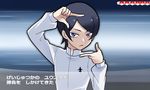  black_hair blue_eyes check_translation finger_frame gakuran kitagawa_yuusuke looking_at_viewer male_focus parody persona persona_5 pokemon protected_link school_uniform solo style_parody translation_request umesuke_(ume72suke) white_gakuran 