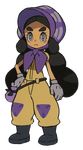  1girl black_hair gloves hapu_(pokemon) hime_eyebrows official_art pokemon pokemon_(game) pokemon_sm twintails 