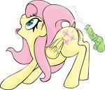  2016 alpha_channel anus balls coinpo cum cum_on_body cutie_mark disembodied_penis equine erection feathered_wings feathers female feral fluttershy_(mlp) friendship_is_magic fur green_eyes hair male mammal my_little_pony open_mouth pegasus penis pink_hair pussy simple_background solo tongue tongue_out transparent_background wings yellow_feathers yellow_fur 