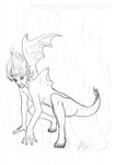  dragon female greyscale lylas monochrome nude sketch solo transformation 