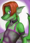  anthro clothed clothing collar crossdressing dragon girly kraken_(artist) looking_at_viewer male sketch smile solo 