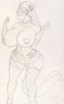  anthro big_breasts breasts clothed clothing female huge_breasts kraken_(artist) looking_at_viewer mammal mink monochrome mustelid nipples sketch smile solo traditional_media_(artwork) 