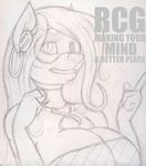  anthro big_breasts breasts canine clothed clothing english_text female fox huge_breasts kraken_(artist) mammal monochrome sketch smile solo text traditional_media_(artwork) 