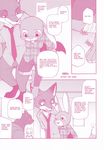  2016 canine comic dialogue disney english_text female fox inumimi_moeta judy_hopps lagomorph male mammal monochrome nick_wilde pink_and_white rabbit text zootopia 