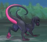  anus bedroom_eyes female feral half-closed_eyes kodardragon licking licking_lips looking_at_viewer nintendo pok&eacute;mon purple_eyes pussy salazzle scalie seductive solo tongue tongue_out video_games 