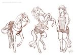  clothing equine female feral_to_anthro horse lylas mammal sequence solo transformation 