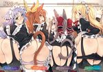  animal_ears ass digital_version maid nopan pantsu panty_pull re_zero_kara_hajimeru_dorei_harem skirt_lift stockings tail thighhighs tsurugi_hagane 