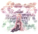  armband bad_id bad_pixiv_id closed_eyes highres long_hair megurine_luka midriff music navel ou_(swdp) pink_hair singing solo very_long_hair vocaloid 