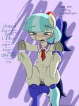  anal anal_penetration anus balls blush butt clothing coco_pommel_(mlp) english_text equine female feral friendship_is_magic hair hooves horse male male/female mammal my_little_pony n0nnny open_mouth penetration penis pony pussy text 