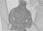  2016 animal_genitalia animal_penis anthro balls dragon equine equine_penis fasttrack37d greyscale horse hybrid male mammal masturbation monochrome penis solo 