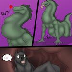  &lt;3 abdominal_bulge azathura bulge canine english_text jess long_neck mammal monster oral_vore scalie size_difference text tongue vore wolf 