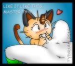  &lt;3 2016 3_fingers anthro black_border blue_background blush border dialogue english_text faceless_male fellatio female feral fur low_res male male/female meowth nintendo oral penis pok&eacute;mon sex simple_background solo_focus text tydrian video_games watermark white_fur 