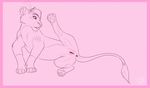  anatomically_correct anatomically_correct_pussy anus bahati_whiteclaw butt claws feline female flower flower_in_hair grooming jazzlioness lion mammal plant pussy simple_background sketch solo tongue tongue_out 