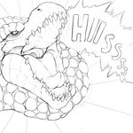  alligator ambiguous_gender azathura crocodilian monochrome reptile scales scalie sound_effects teeth tongue tongue_out 