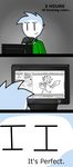  2016 ambiguous_gender clothed clothing comic computer dialogue digital_media_(artwork) drawing_pen english_text humanoid max_(character) no_furry notkastar_(artist) paint_tool_sai simple_background sketch solo tagme text 