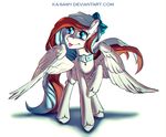  blue_eyes bow collar equine eyelashes fan_character feathered_wings feathers female feral hat hooves ka-samy mammal my_little_pony nude pegasus simple_background smile solo standing tongue white_background white_feathers wings 