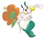  big_breasts blush breasts female floette flower navel nintendo open_mouth plant pok&eacute;mon smile solo video_games チンチラ 