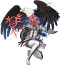  animal awakening_(sennen_sensou_aigis) bald_eagle bird boots bow_(weapon) braid breasts cleavage cross-laced_footwear crossbow dark_skin dream_catcher eagle elbow_gloves full_body gloves gochou_(kedama) headband holding holding_weapon lace-up_boots medium_breasts official_art pink_hair red_eyes sennen_sensou_aigis short_hair_with_long_locks side_braid sue_(sennen_sensou_aigis) thigh_boots thighhighs transparent_background twin_braids weapon white_footwear white_gloves white_legwear 