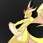  anthro balls big_penis dragon erection huge_penis male masturbation nude open_mouth penis precum solo uncut white_crest 