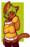  anthro clothed clothing cute feline fur hair male mammal one_eye_closed ottahz smile solo standing 
