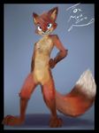  anthro canine featureless_crotch fox fur hair looking_at_viewer male mammal nude smile solo standing white_crest 