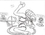  alien ambiguous_gender angry anthro armor black_and_white blush butt claws eyebrows helmet human lying mammal monochrome on_side pencil_(artwork) presenting rollingboxproduction shocked signature soldier spread_legs spreading traditional_media_(artwork) video_games wraith xenonauts 