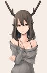  animal_ears breast_hold horns koretsuki_aduma sweater 