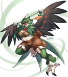  2016 anthro avian beak bird breasts brown_feathers decidueye feathers female nintendo ocaritna owl pok&eacute;mon solo talons video_games wings 