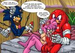  adultery amy_rose anthro areola balls big_breasts breasts cheating cuckold cum cum_in_mouth cum_inside echidna english_text erect_nipples erection fellatio female hedgehog knuckles_the_echidna male mammal monotreme nipples omegazuel_(artist) oral penis sex sonic_(series) sonic_the_hedgehog text 