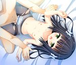  artist_request black_hair blush breasts censored character_request cum cum_in_pussy flat_chest game_cg green_eyes missionary panties panties_aside pantyhose sex source_request topless torn_clothes torn_pantyhose 