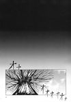  bare_tree comic doujinshi greyscale highres monochrome no_humans outdoors saigyou_ayakashi touhou tree zounose 