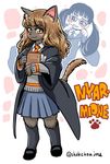  animalization artist_request brown_hair cat crying furry harry_potter hermione_granger tears 