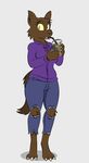  americananomaly_(artist) anthro canine female looking_at_viewer mammal solo were werewolf 