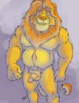  2015 balls cameronwolfe disney father feline fur lion male mammal mufasa nipples nude overweight parent penis smile solo teeth the_lion_king 