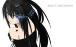  bad_id bad_pixiv_id black_hair black_rock_shooter black_rock_shooter_(character) blue_eyes hair_ornament hairclip highres long_hair looking_back solo surolen 