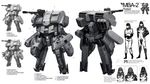  1girl armor cannon concept_art gunpod helmet highres mecha military military_uniform original pilot pilot_suit ukitakumuki uniform 