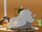  americananomaly_(artist) anal anal_penetration anthro big_breasts big_butt breasts butt female hippopotamus holidays huge_butt looking_at_viewer mammal nipples nude overweight penetration solo thanksgiving thermometer 