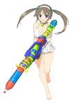  1girl bikini blue_eyes breasts brown_hair hair_ornaments large_breasts minori_(senran_kagura) official_art senran_kagura senran_kagura_(series) tagme watergun 