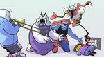  angry animated_skeleton anthro bone caprine death female fish goat human male mammal marine musical_instrument papyrus_(undertale) protagonist_(undertale) sans_(undertale) skeleton toriel trombone undead undertale undyne unknown_artist video_games 
