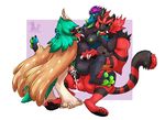  2016 anal anal_penetration anus balls black_fur breasts clitoris cum cum_in_ass cum_in_pussy cum_inside decidueye double_penetration eyes_closed female from_behind_position fur green_hair group group_sex hair incineroar male male/female nintendo nude penetration penis pok&eacute;mon purple_hair purra pussy red_fur sex spread_legs spreading threesome vaginal vaginal_penetration video_games 