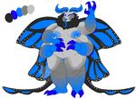  anthro areola arthropod breasts candychameleon female insect model_sheet moth nipple_piercing nipples obese overweight piercing smile solo standing tongue tongue_out wings 