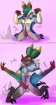  anthro balls candychameleon cock_ring erection hypnosis kneeling male mind_control nintendo penis pok&eacute;mon quilava solo tapering_penis transformation video_games 
