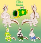  anthro candychameleon clothed clothing english_text eyewear linoone male model_sheet nintendo nude pok&eacute;mon solo standing text video_games 