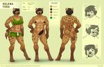  2016 9utsy abs anthro balls biceps black_hair black_nipples black_penis bulge butt clothing dickgirl eyewear front_view glasses green_eyes hair hyena intersex invalid_tag looking_at_viewer mammal model_sheet muscular muscular_intersex navel nipples nude penis shirt shorts smile spots 