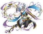  bad_id bad_pixiv_id barefoot barefoot_sandals bracelet brave_frontier chakram earrings full_body grey_hair highres jewelry male_focus nail_polish navel necklace otsutaro rauda_(brave_frontier) simple_background solo tiara vest weapon white_background yellow_eyes 