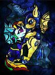  armor bat_pony bat_wings costume cutie_mark equine eye_contact eyewear flash_sentry_(mlp) friendship_is_magic goggles mammal membranous_wings my_little_pony pegasus rainbow_dash_(mlp) royal_guard_(mlp) scribblesketch shadowbolts_(mlp) smile wings 