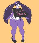  2016 absurd_res anthro areola bear big_breasts bottomless breasts clothed clothing erect_nipples female hi_res huge_breasts mammal nipple_bulge nipples panda plankboy pussy solo thick_thighs 