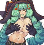  artist_request breasts cleavage fiore_brunelli groin groping large_breasts long_hair solo star_ocean star_ocean_integrity_and_faithlessness tan tanline topless 